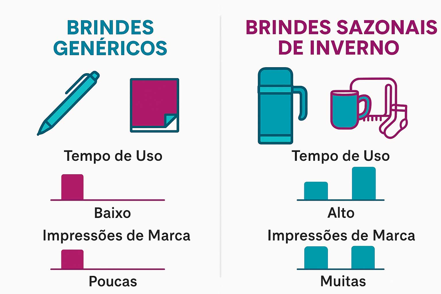 brindes genéricos vs brindes sazonais