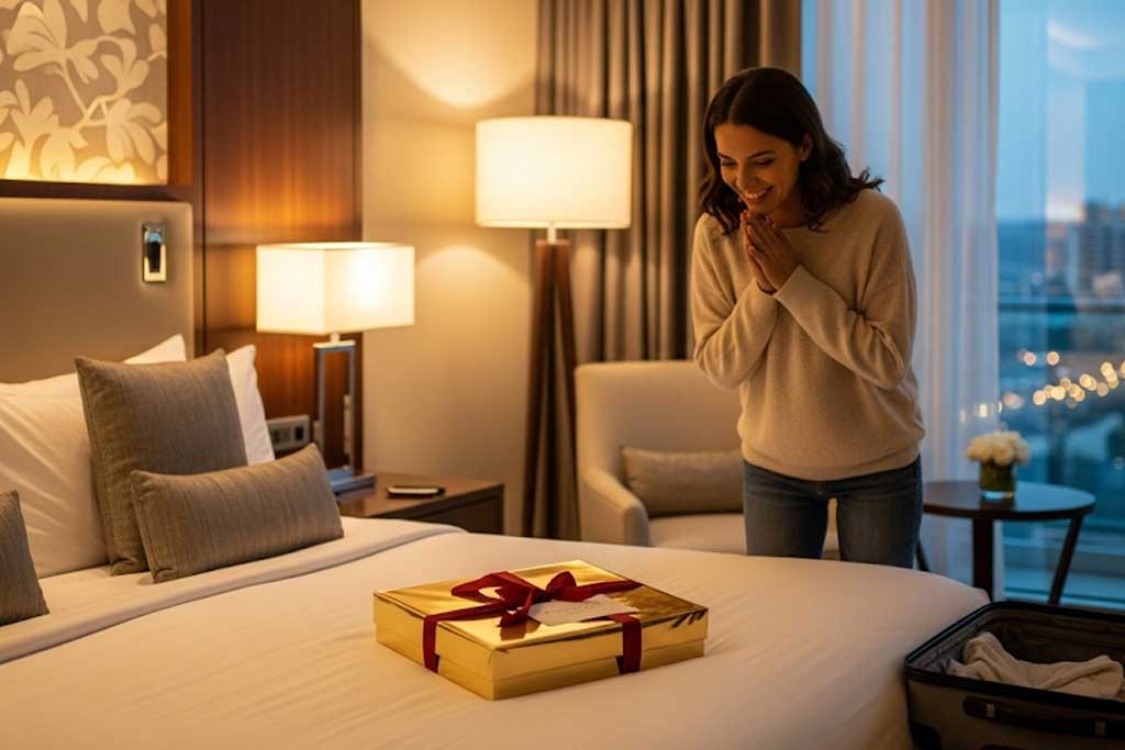 brindes para hóspedes