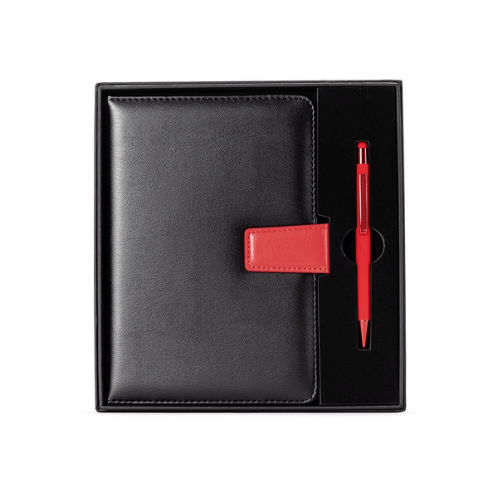 Kit executivo Inovare Brindes - bloco de notas Mycelium e caneta alumínio